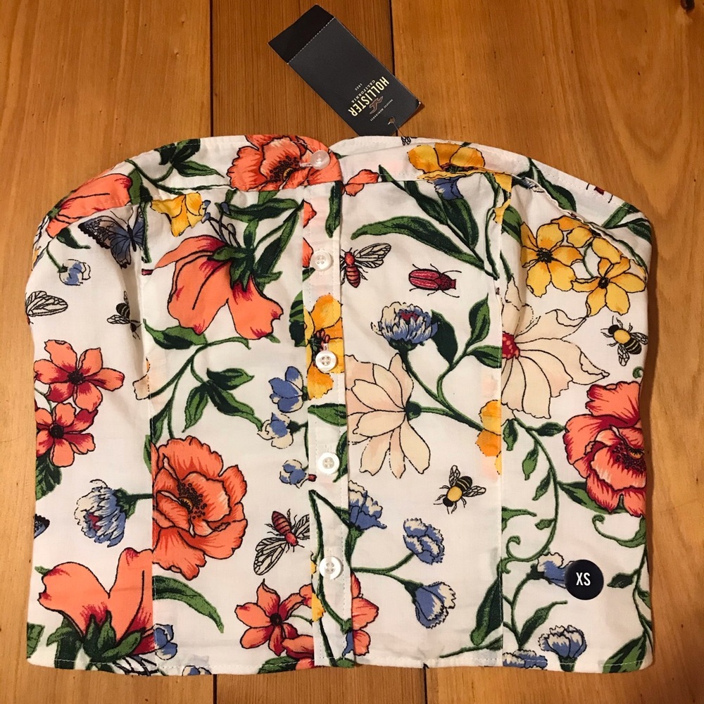 Hollister Floral crop tube top NWT